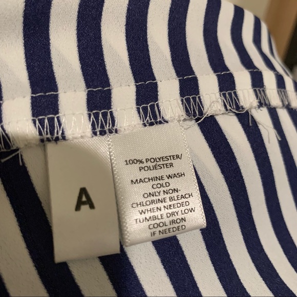 Ann Taylor LOFT blue and white striped blouse size XS - Picture 6 of 7